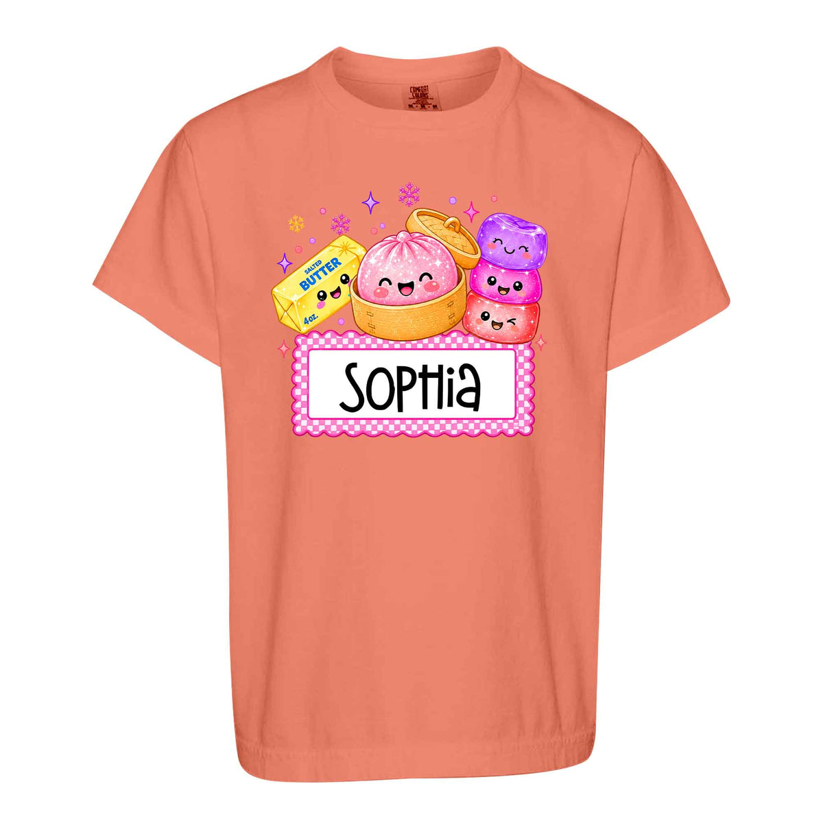 Personalized Squishy Christmas Shirt, Custom Name Santa Graphic Tee, Christmas Gift for Kids
