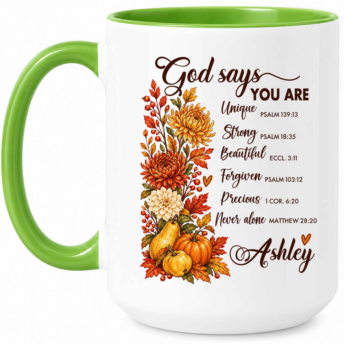 Personalized Thanksgiving Mug - God Says You Are Christian Coffee Cup - Fall Faith Gift for Friends, Self Gift