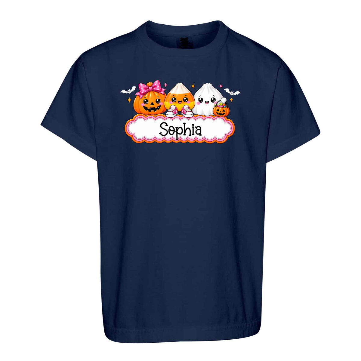 Personalized Halloween Sweatshirt, Custom Name Spooky Ghost Pumpkin, Halloween Gift for Boy & Girl