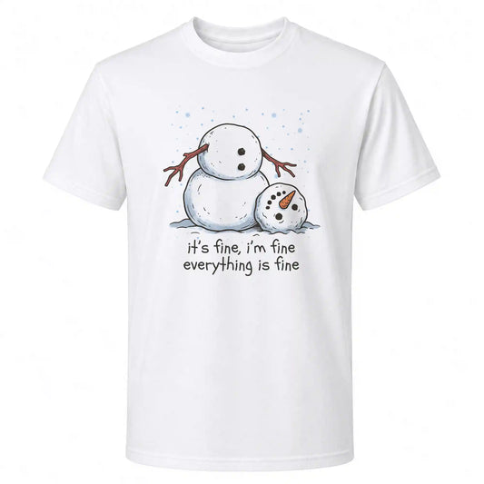 Funny Snowman Christmas Sweatshirt, Everything Is Fine Holiday Graphic Tee, Christmas Gift
