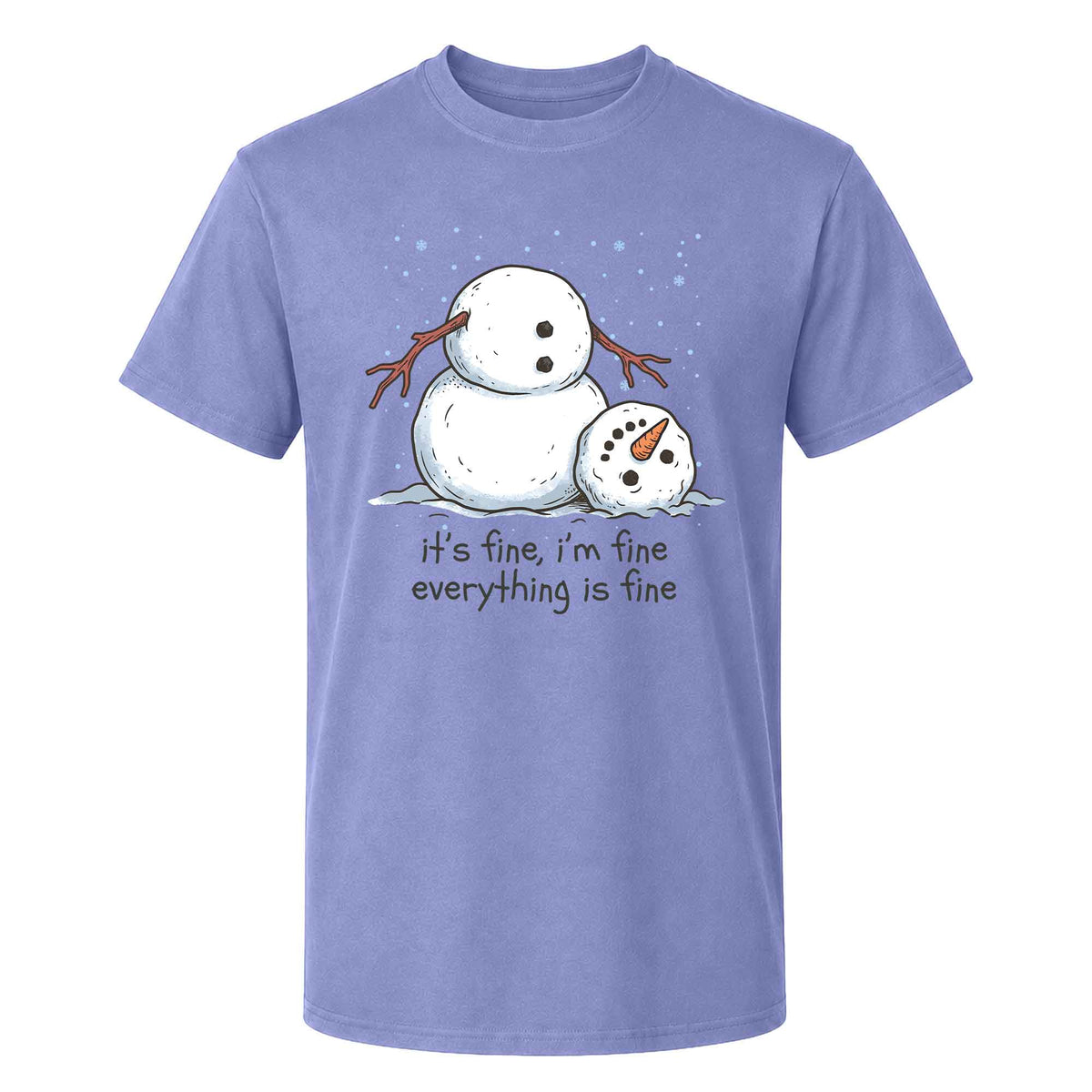 Funny Snowman Christmas Sweatshirt, Everything Is Fine Holiday Graphic Tee, Christmas Gift