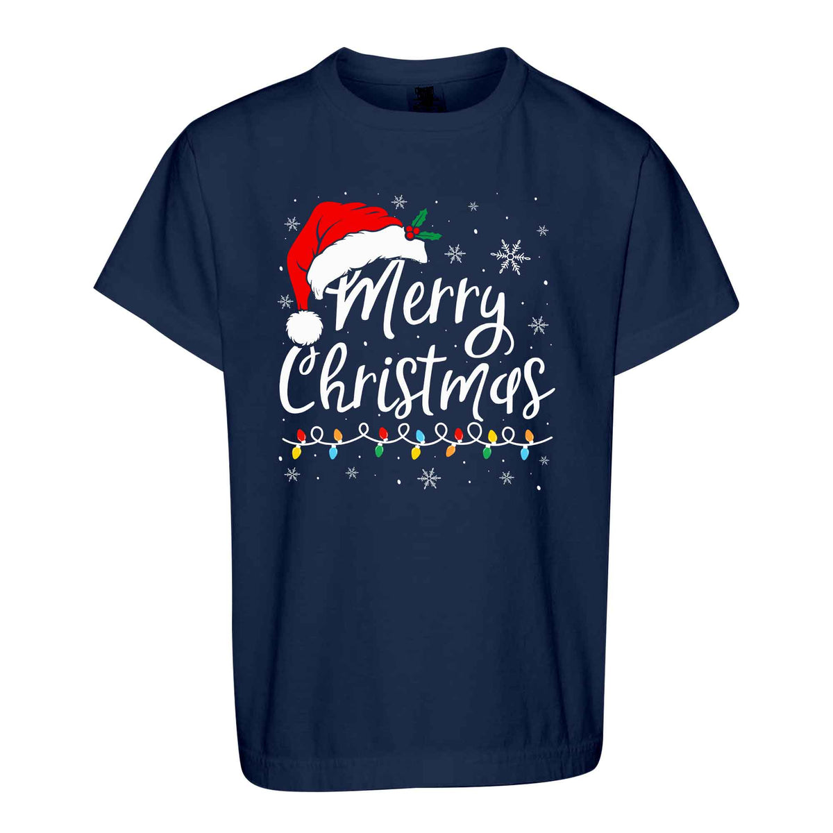 Matching Family Christmas Shirts, Merry Christmas Santa Hat Graphic Tees, Christmas Gift for Family