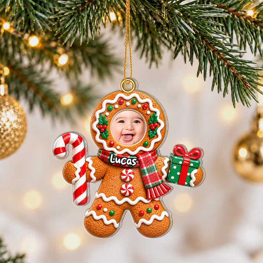 Personalized Custom Shape Acrylic Ornament - Custom Baby Photo Ornament - Baby's First Christmas Gift
