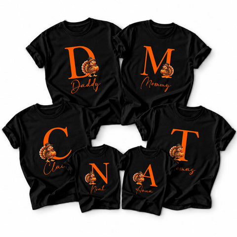 Personalized Matching Family Thanksgiving Shirt, Custom Name, Friendsgiving Crew, Thanksgiving Gift For Family, Friends