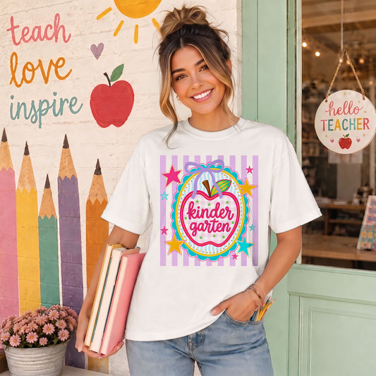 Personalized Striped Back to School Shirt for Kids Teachers – Custom Name & Grade Tee for Pre-K to 8th Grade Students, First Day Outfit