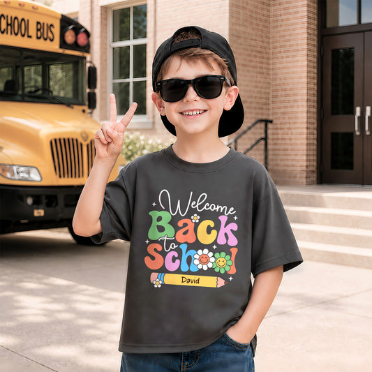 Personalized Welcome Back to School Teacher Student Shirt, Custom Name Back to School T-Shirt, First Day of School Gift Tee