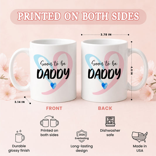 Personalized Mommy Daddy Mug Set – Matching Couple Coffee Mugs for New Parents