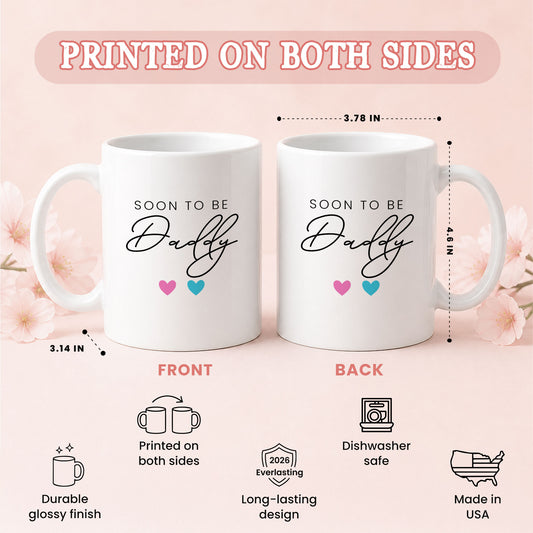 Personalized Mommy Daddy Mug Set – Matching Couple Coffee Mugs for New Parents