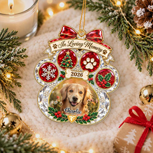 Personalized Custom Shape Acrylic Ornament - Custom Photo Pet Christmas Memorial - Gift for Pet Lovers