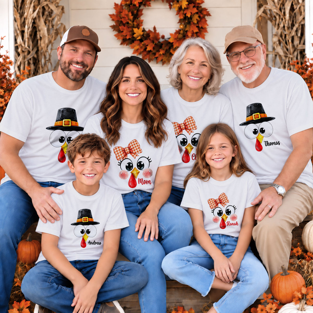 Personalized Matching Family Thanksgiving Shirt, Custom Name, Friendsgiving Crew, Thanksgiving Gift For Family, Friends