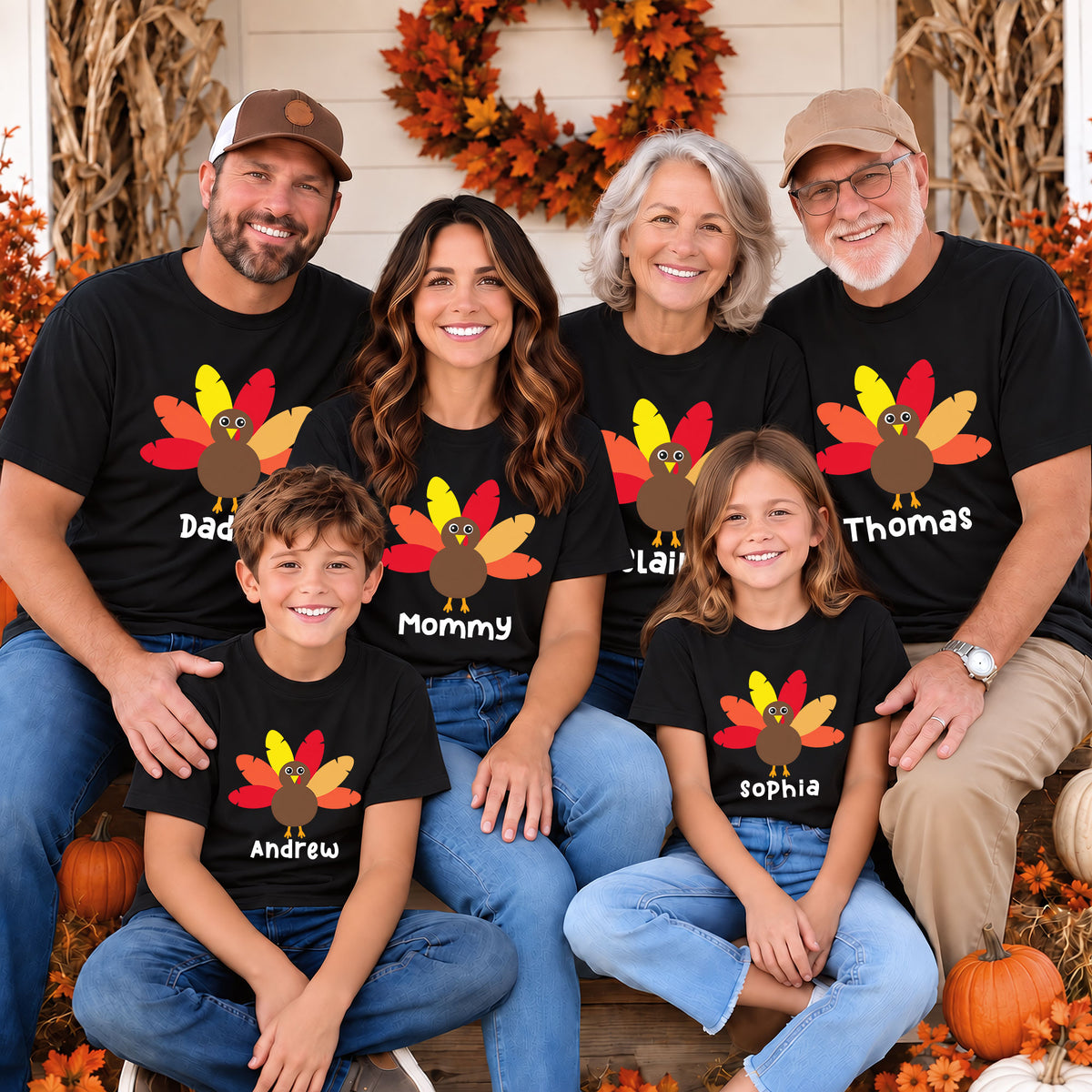 Personalized Matching Family Thanksgiving Shirt, Custom Name, Friendsgiving Crew, Thanksgiving Gift For Family, Friends