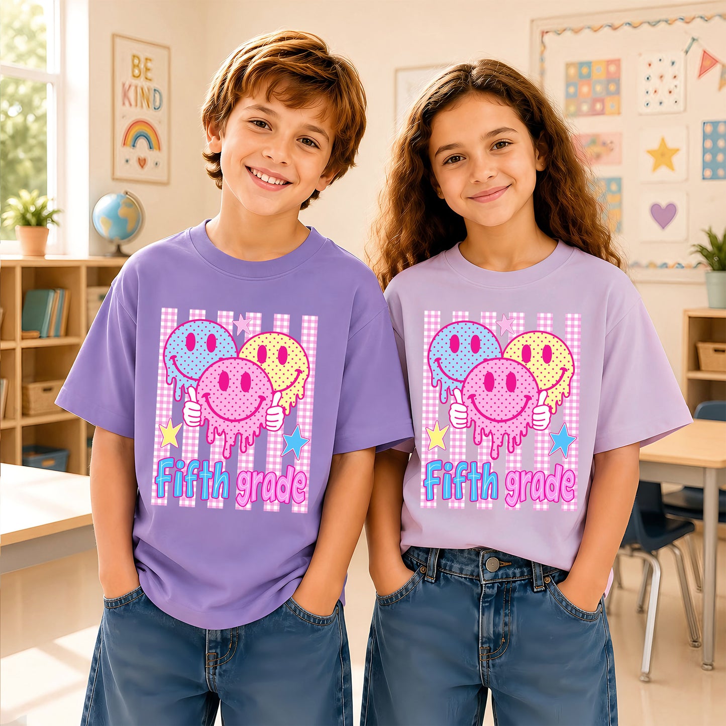 Personalized Striped Back to School Shirt for Kids Teachers – Custom Name & Grade Tee for Pre-K to 8th Grade Students, First Day Outfit