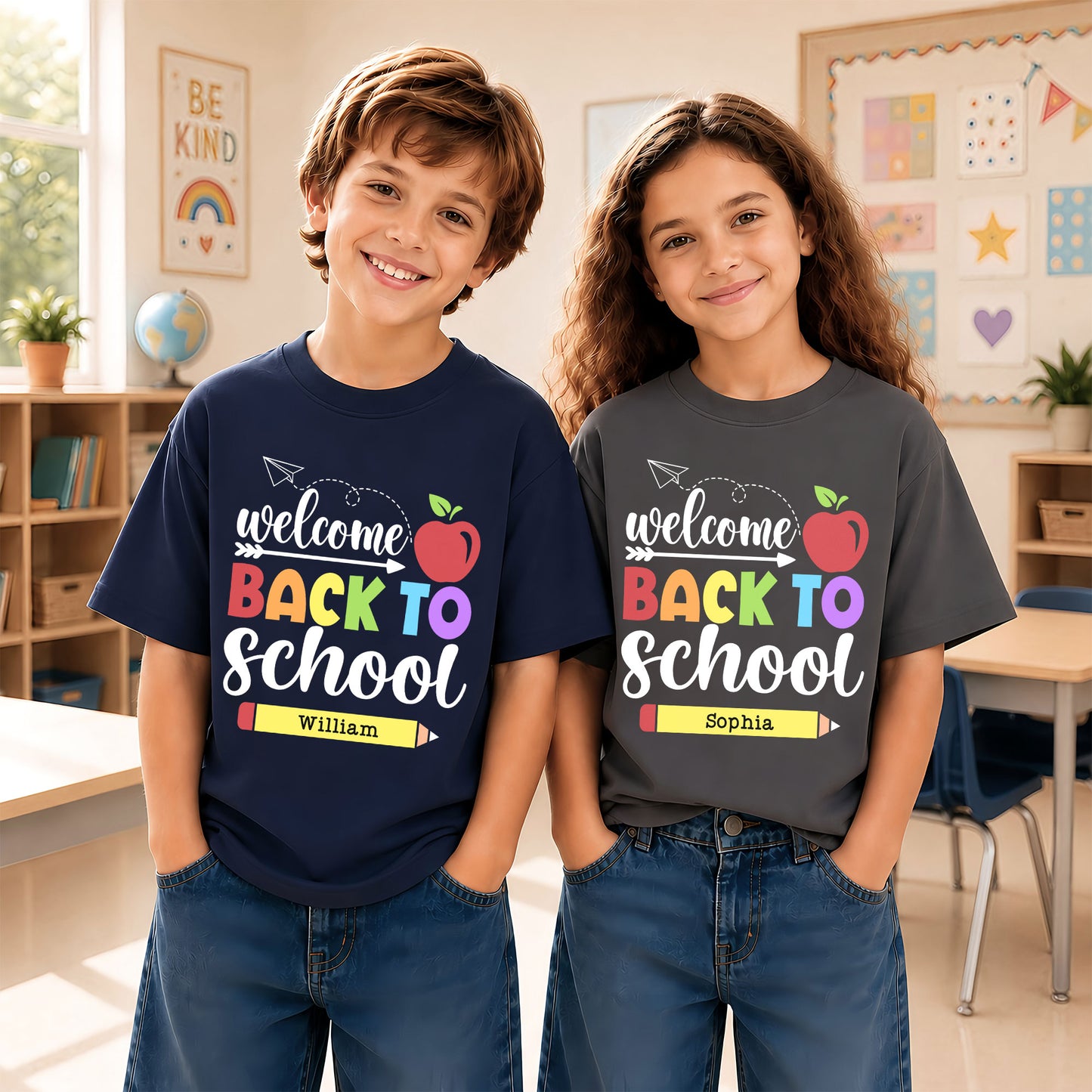 Personalized Welcome Back to School Teacher Student Shirt, Custom Name Back to School T-Shirt, First Day of School Gift Tee
