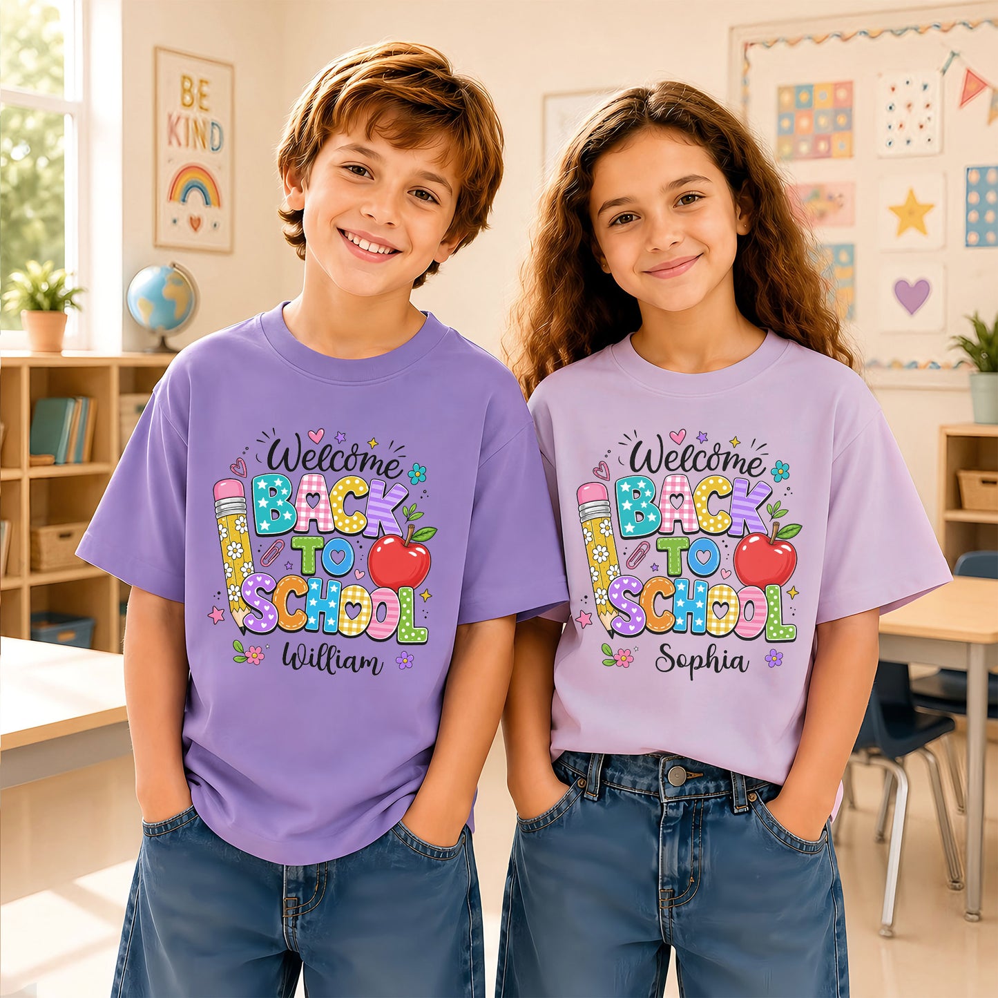Personalized Welcome Back to School Teacher Student Shirt, Custom Name Back to School T-Shirt, First Day of School Gift Tee