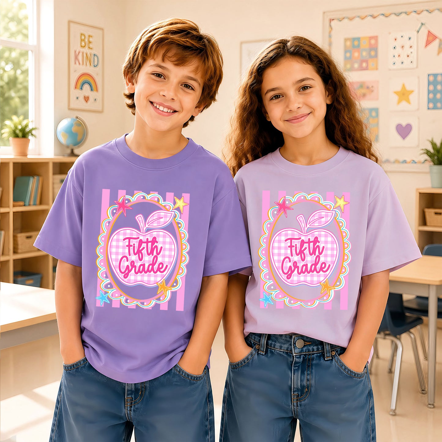 Personalized Striped Back to School Shirt for Kids Teachers – Custom Name & Grade Tee for Pre-K to 8th Grade Students, First Day Outfit