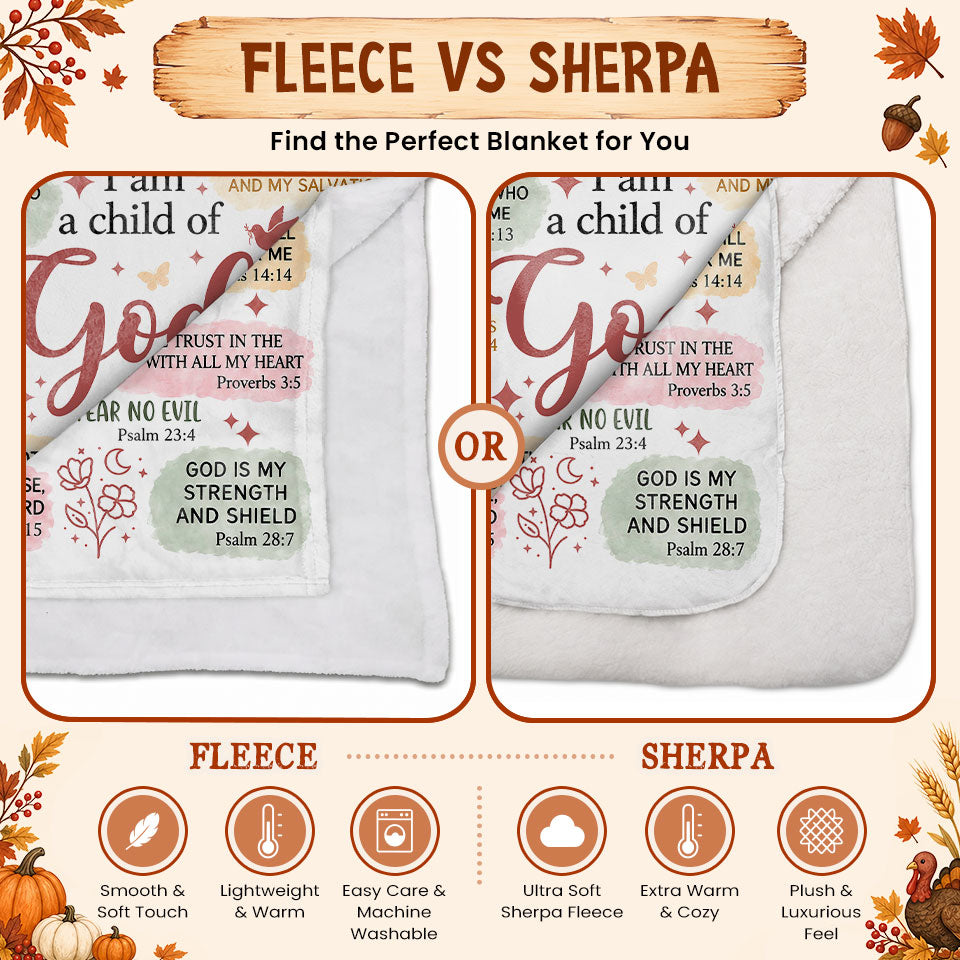 Thanksgiving Jesus Christian Fall Tree Blanket, Religious Fleece & Sherpa Throw, Faith Gift for Adults, Friends
