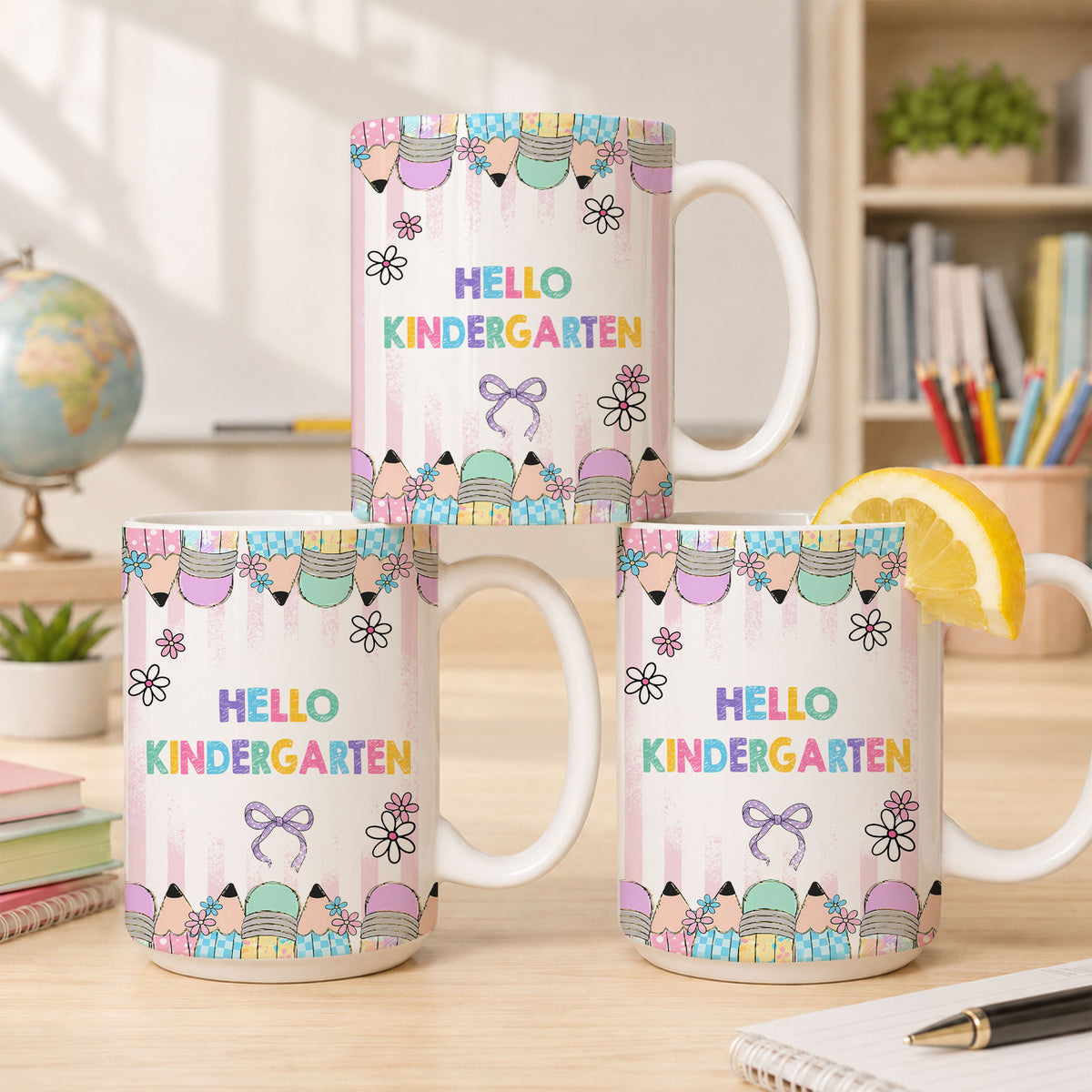 Personalized Hello Kindergarten Mug with Custom Grade & Name, Cute Goose School Coffee Mug, First Day of School Gift for Kids Students