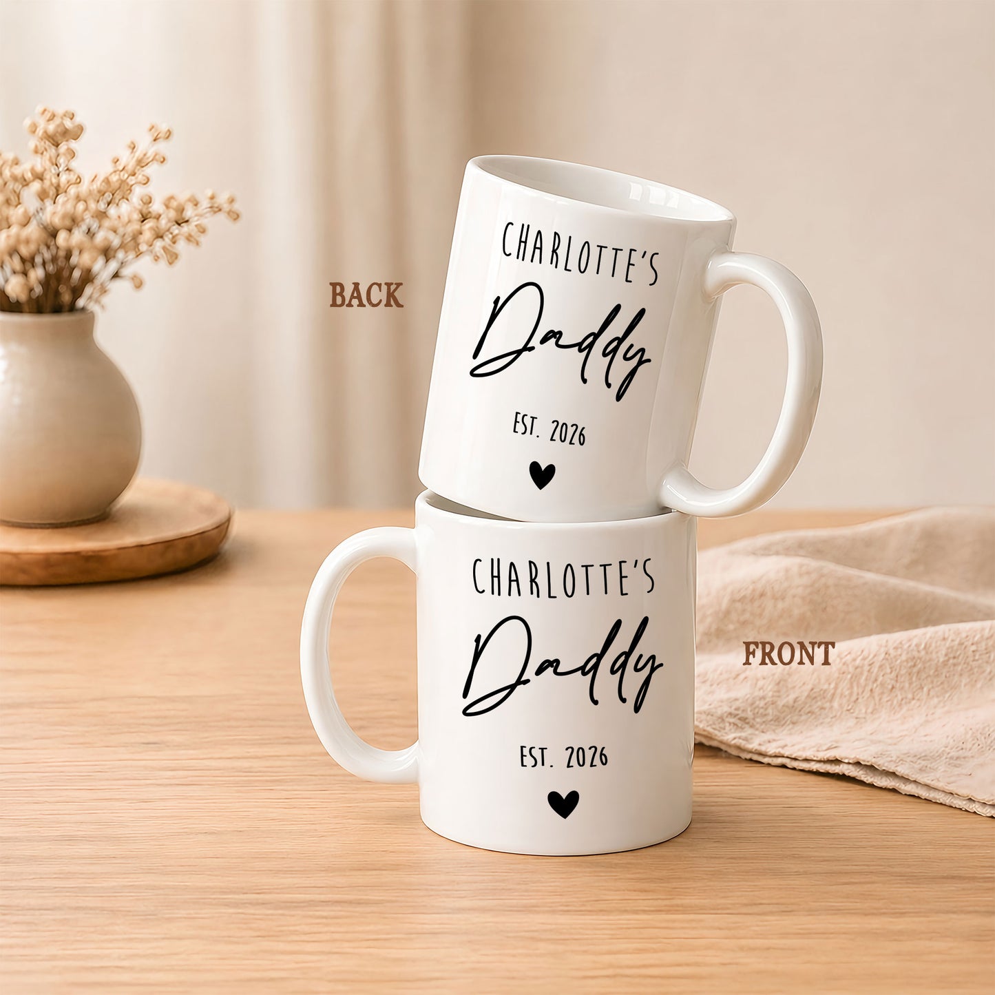 Personalized Daddy Mug – Custom Name Coffee Mug Gift for Dad