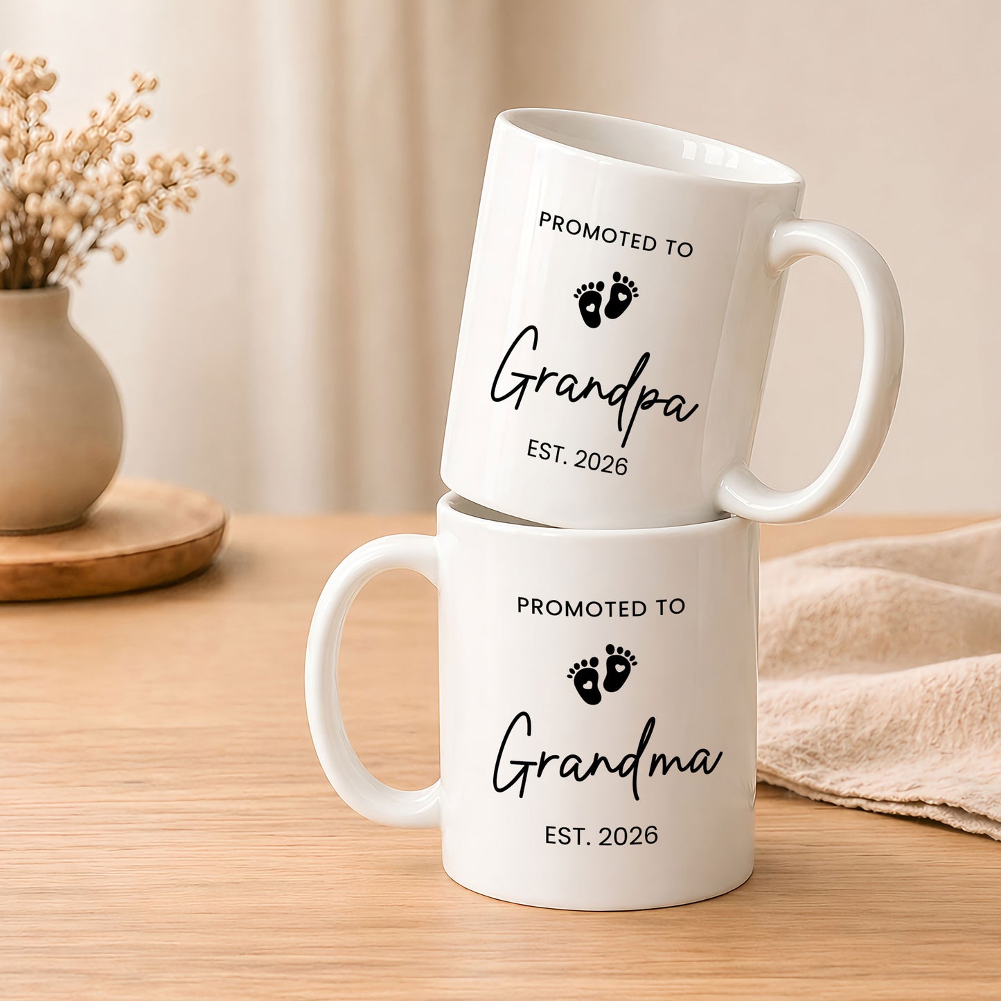 Personalized Grandma Grandpa Mug Set – Matching Coffee Mug Gift