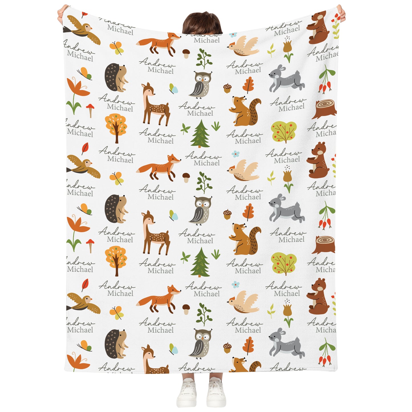 Personalized Baby Blankets For Girls Or Boys, Animal Print Fleece Blanket