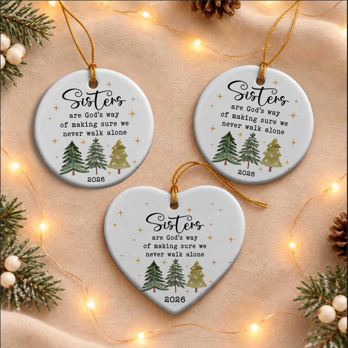 Sister Christmas Ornament, I Love You Forever Keepsake, Christmas Gift for Sister