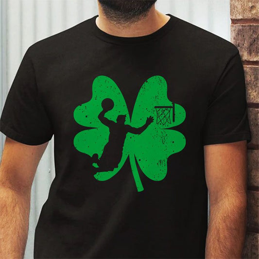 St Patricks day Shamrock Basketball Irish Boys Girls Men T-Shirt