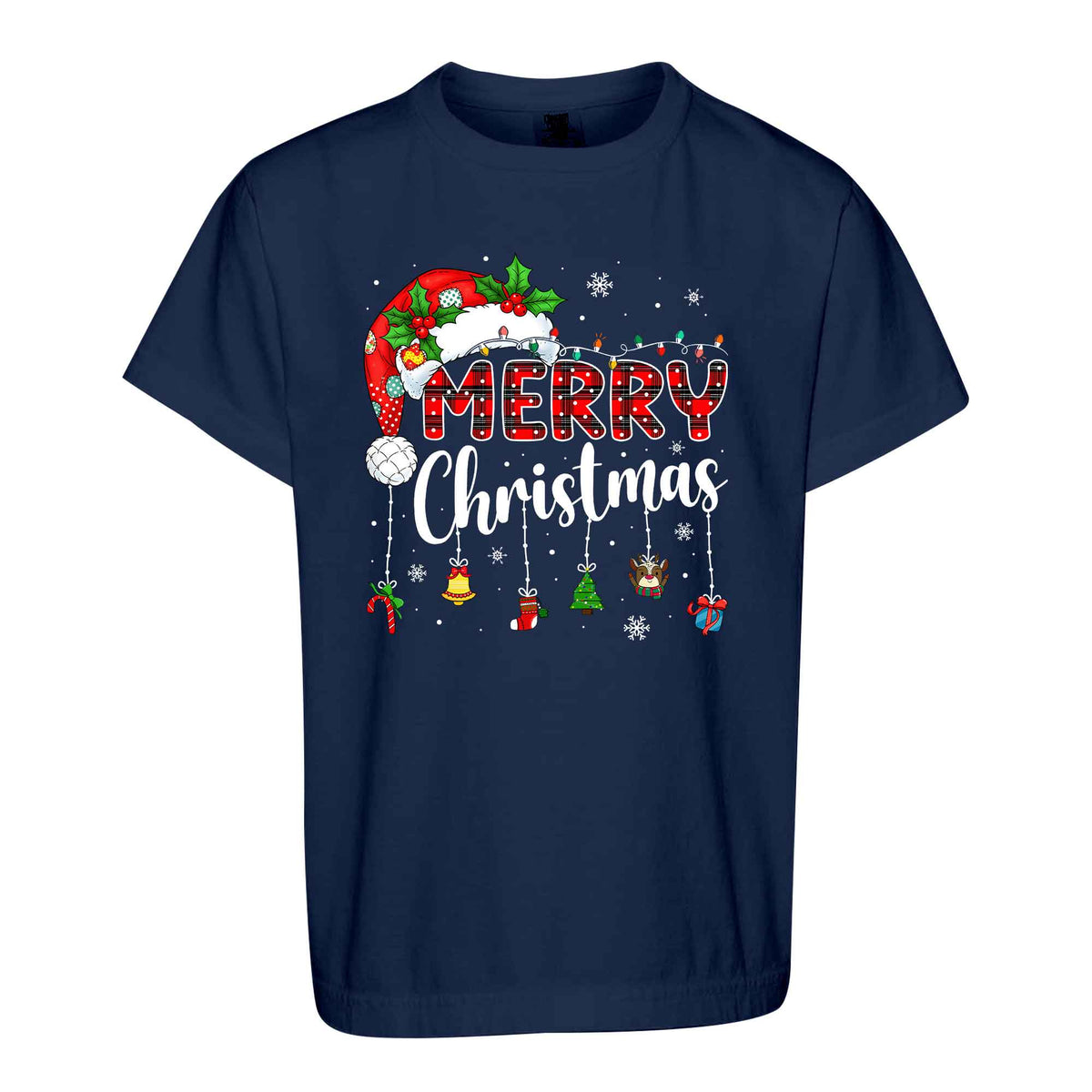 Matching Family Christmas Shirts, Merry Christmas Santa Hat Graphic Tees, Christmas Gift for Family