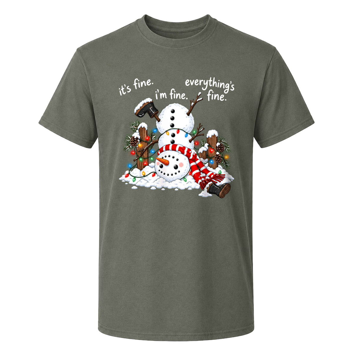 Funny Snowman Christmas Sweatshirt, Everything Is Fine Holiday Graphic Tee, Christmas Gift