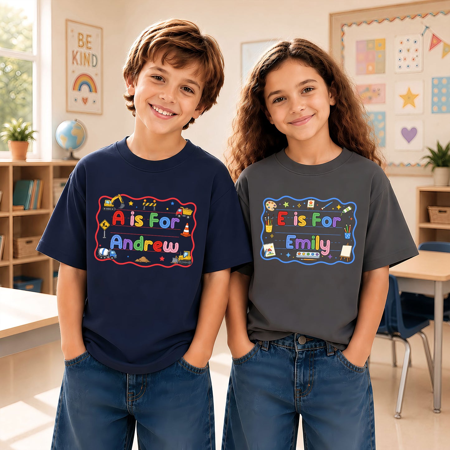 Dream Job Shirt for Kids - Alphabet Kids Shirt - Custom Name T-Shirt, Back To School Outfit for Boys & Girls