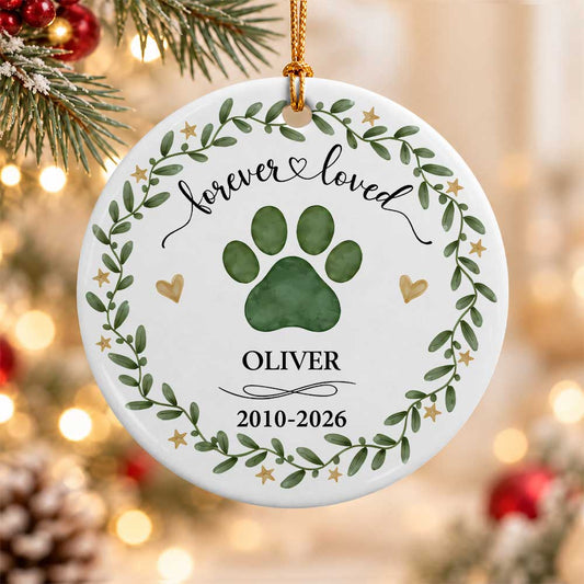 Personalized Ceramic Ornament - Custom Pet Memorial Christmas Keepsake - Pet Lovers Gift