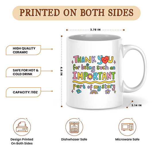Crayon Teacher Mug - Thank You For Being An Important Part - Custom Appreciate Gift For Teachers