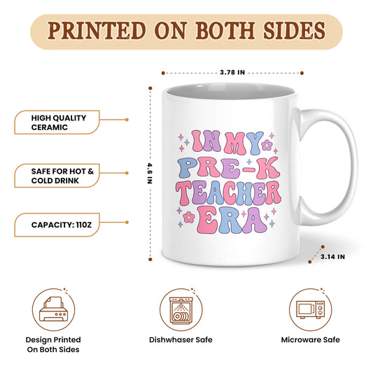 Groovy Floral Teacher Mug - Custom Teacher Name & Grade Coffee Cup - Back To School Teacher Gift
