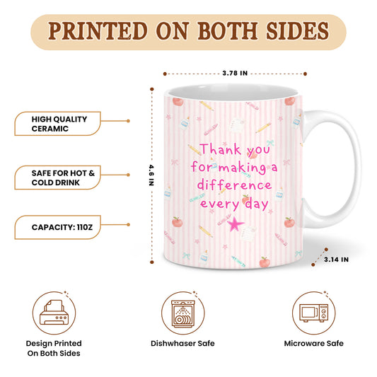 Personalized Teach Love Inspire Teacher Mug with Custom Name, Teacher Appreciation Coffee Mug, Thank You Teacher Gift, Back to School Gift