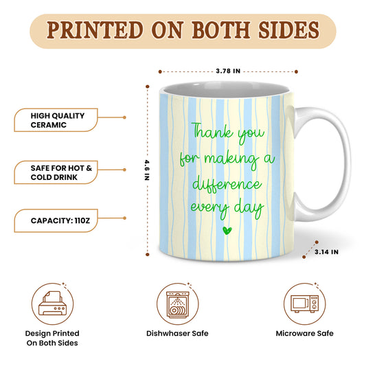 Personalized Teach Love Inspire Teacher Mug with Custom Name, Teacher Appreciation Coffee Mug, Thank You Teacher Gift, Back to School Gift