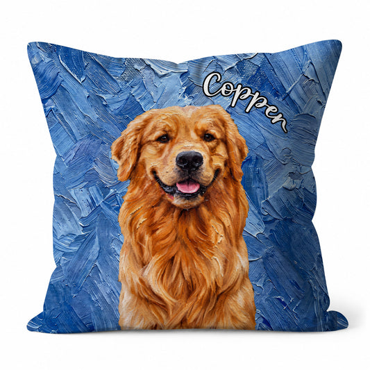 Personalized Pet Pillow - Custom Pet Portrait Oil Painting Pillow - Pet Lover Gift