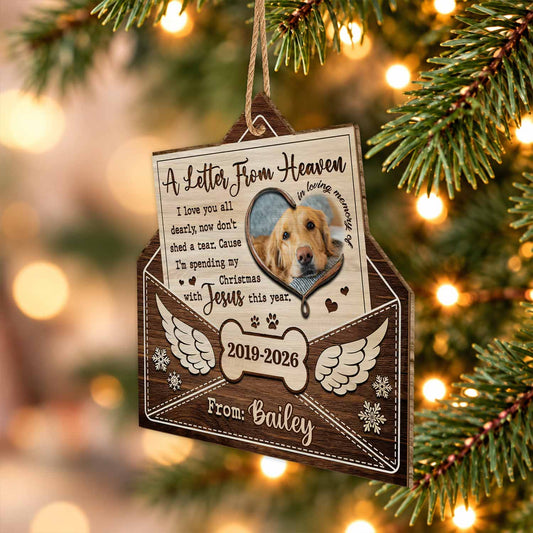 Personalized Custom Shape Wood Ornament - Custom Pet Photo Memorial Ornament - Sympathy Gift for Pet Lovers