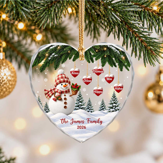 Personalized Gift Family Christmas Ornament 2026, Custom Name Glass Ornament Christmas Tree, Gift For Family
