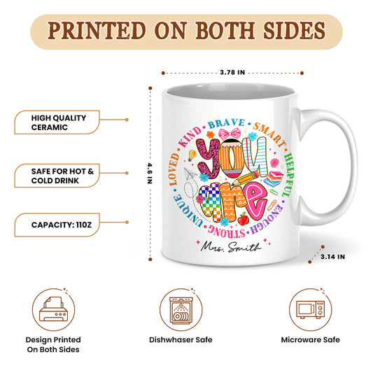 Personalized Teacher Coffee Mug, Custom You Can Do It Mug with Name, Back to School Gift, First Day of School, Teacher Appreciation Cup