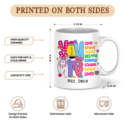 Personalized Teacher Coffee Mug, Custom You Can Do It Mug with Name, Back to School Gift, First Day of School, Teacher Appreciation Cup