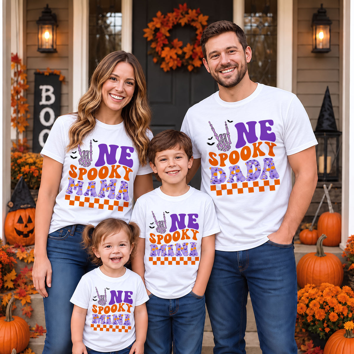 Personalized Halloween Family Shirts - One Spooky Matching Family Shirt - Cute Spooky Season Gift for Family Members