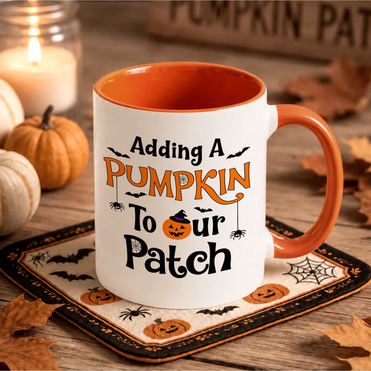 Personalized Halloween Mug - Custom Photo Pumpkin Mug - Adding a Pumpkin to Our Patch