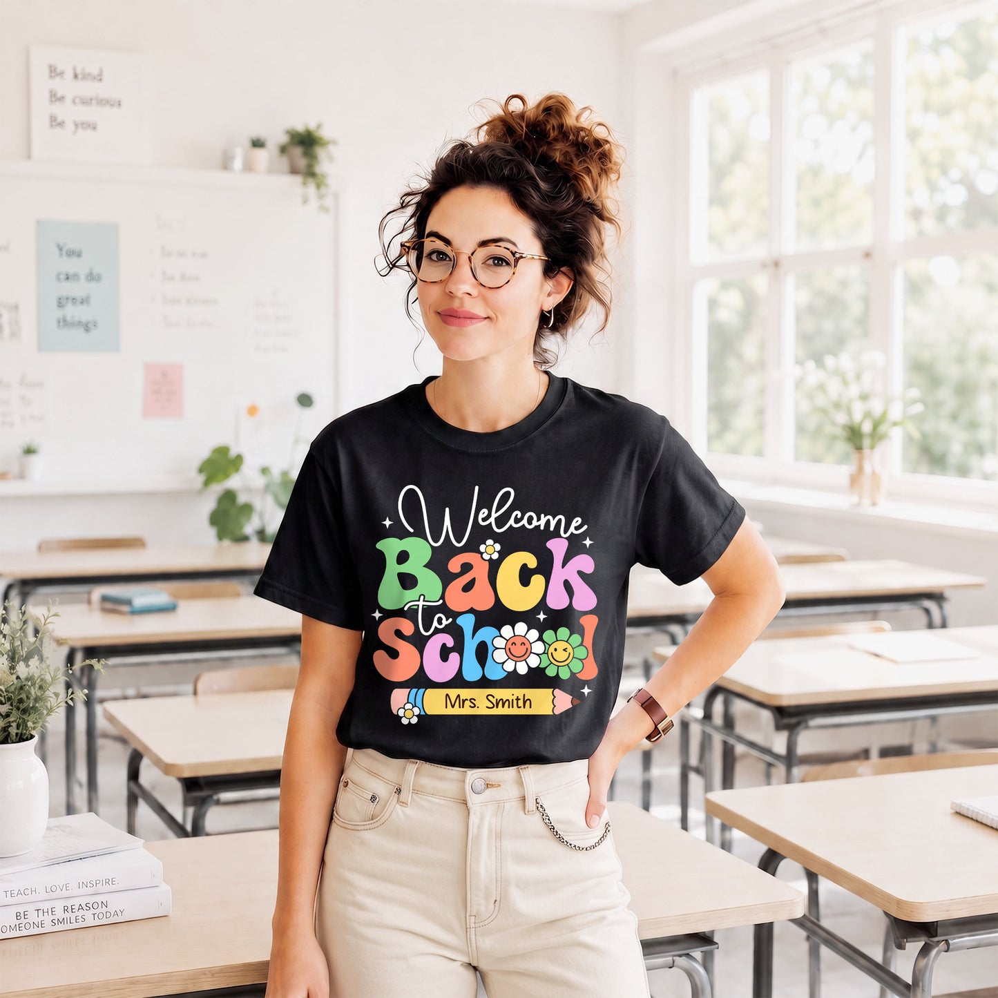 Personalized Welcome Back to School Teacher Student Shirt, Custom Name Back to School T-Shirt, First Day of School Gift Tee