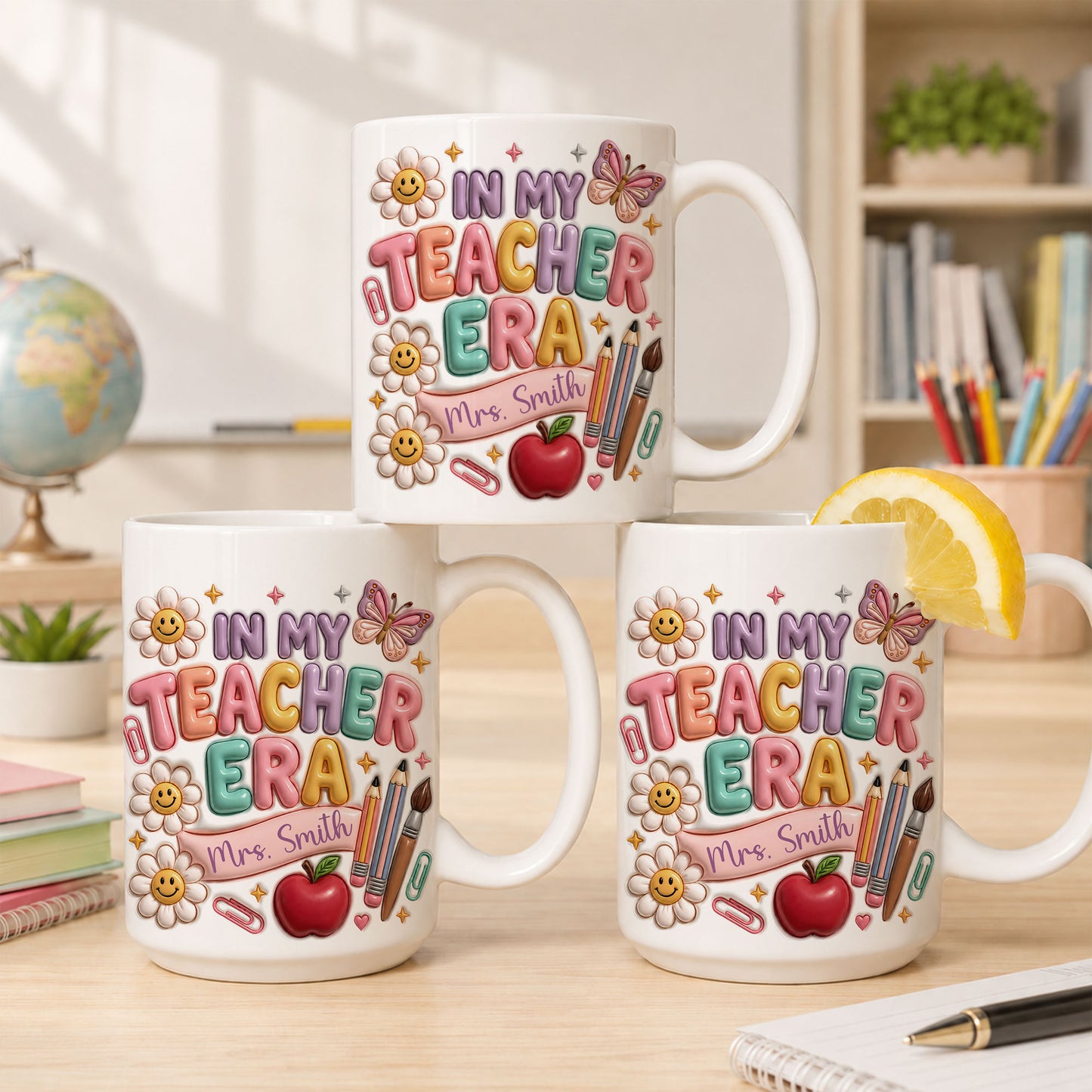 Personalized In My Teacher Era Mug, Custom Teacher Name Coffee Mug, Back to School Teacher Gift, First Day of School Cup, Teacher Appreciation Gift