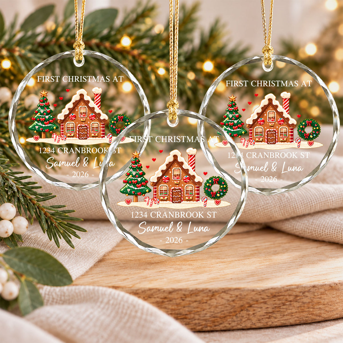 Personalized New Home Christmas Ornament, Custom Name Address Keepsake, Christmas Gift