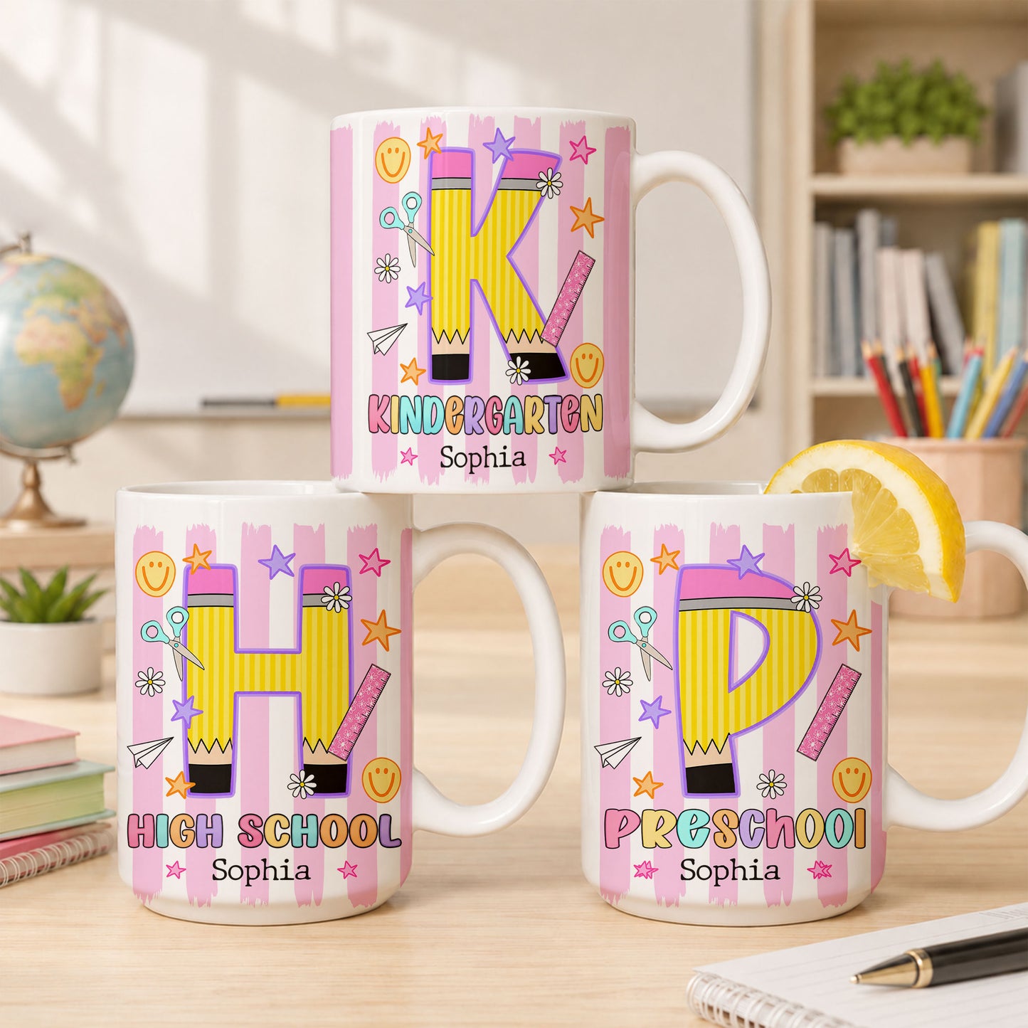Personalized Hello Kindergarten Mug with Custom Grade & Name, Cute Goose School Coffee Mug, First Day of School Gift for Kids Students