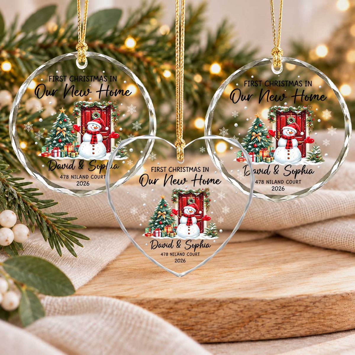 Personalized New Home Christmas Ornament, Custom Name Address Keepsake, Christmas Gift
