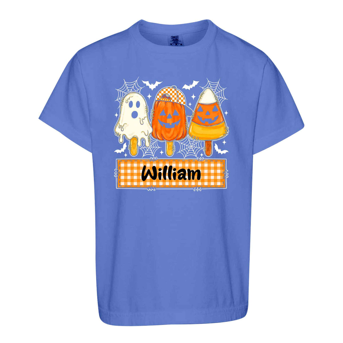 Personalized Halloween Sweatshirt, Custom Name Spooky Ghost Pumpkin, Halloween Gift for Boy & Girl