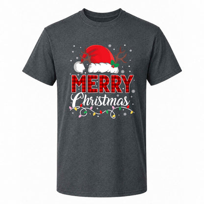 Matching Family Christmas Shirts, Merry Christmas Santa Hat Graphic Tees, Christmas Gift for Family