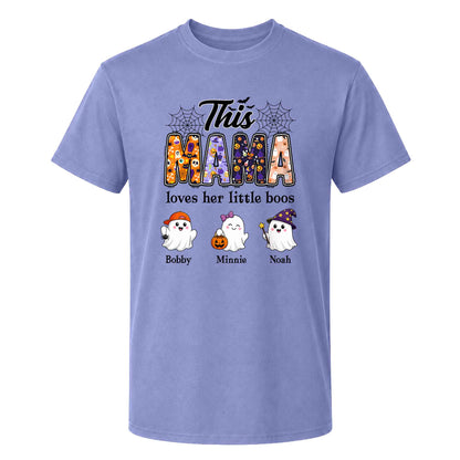 Personalized Halloween Mama Shirt - This Mama Loves Her Little Boos - Spooky Season Gift for Mom, Grandma
