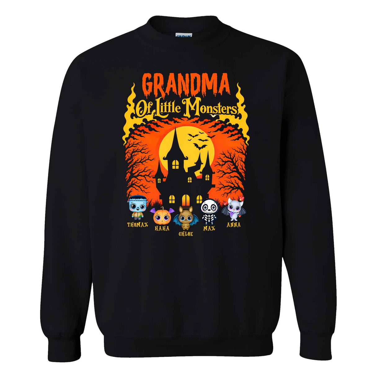 Personalized Grandma Monster Halloween Sweatshirt, Custom Characters & Names Halloween Family Gift